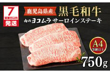 【7営業日以内に発送】【肉のヨコムラ】鹿児島県産 黒毛和牛サーロインステーキ　K189-005