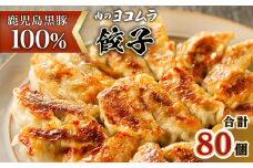 【肉のヨコムラ】鹿児島県産 黒豚100%ギョウザ（10個入×8パック）　K189-003