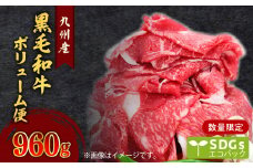 【960g】黒毛和牛ボリューム便 トレー無しSDGs　K086-036