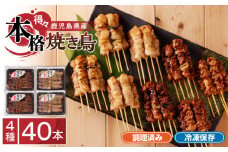 【得々】 鹿児島県産 本格焼き鳥 4種 計40本セット（調理済）　K219-001_02