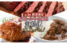 【3回・数量限定】黒豚・和牛の惣菜定期便　計2.7kg超！　K086-T23