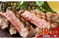 黒毛和牛5等級サーロインステーキ　300g　10セット　K086-041_10