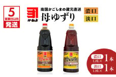 【5営業日以内に発送】「かねよみそしょうゆ」南国かごしまの蔵元直送 母ゆずり濃口・淡口 1.8L×2本セット　K058-007_08