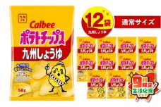 【 期間限定 生活応援 】カルビーポテトチップス【九州しょうゆ】 12袋　K194-002_01