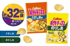 カルビー ポテトチップス 2種食べ比べセット【うすしお×のりしお】計32袋　K194-002_10
