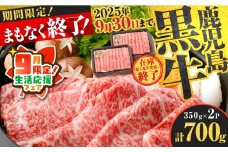 【 期間限定 生活応援 】（KH-201）鹿児島黒牛リブローススライスセット（計700g）　K127-009_01