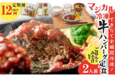 【全12回定期便】マジカル冷凍牛ハンバーグ定食　K258-T03_c