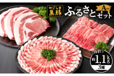 618-1 鹿児島黒豚ふるさとセット1.1kg Aセット（肩ロース・モモ・とんかつ用）　KN038-001-01