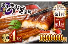 【期間限定】鹿児島県大隅産うなぎ蒲焼4尾（600g）　KN007-004-04