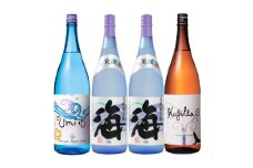 672-1 おすすめ焼酎！海と海わり・くじらわりの1.8L4本セット　KN034-013