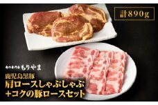 1411 鹿児島黒豚肩ロースしゃぶしゃぶ500g＋絶品『コクの豚ロース』390g（130g×3枚）セット　KN036-003