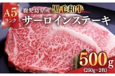 1397-1 鹿児島県産黒毛和牛A5ランクサーロインステーキ 500g（250g×2枚）　KN041-001-01