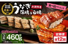 2493 【定期12回】大隅特産うなぎ蒲焼 2尾（340g）・白焼1尾（120g）食べ比べセット　KN060-T17