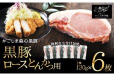 1600N 【のし対応】 希少「かごしま森の黒豚」 ローストンカツ用6枚（780g）小分け　KN004-010N