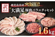 2620 訳あり 大満足豚肉バラエティセット 1.6kg 鹿児島県産六白黒豚　KN041-011