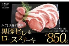 2788 希少「かごしま森の黒豚」ヒレ＆ロースステーキ（850g）　KN004-013