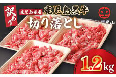 2872 【訳あり】うしの中山 黒毛和牛 切り落とし 1.2kg　KN050-030