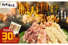 国産 鶏串 30本セット（6種×5パック）　KN077-004-01