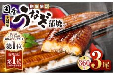 【期間限定】鹿児島県大隅産うなぎ蒲焼3尾セット（計360g）　KN007-021