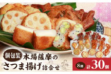 ＜個包装 真空パック＞さつま揚げ詰合せ 8種30個入 A3-190【1166735】