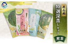 お茶の老舗“厚石園”の特選深蒸しセット ＜高級煎茶・特上煎茶・水出し煎茶ティーバッグ＞ A8-30【1166622】