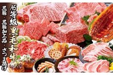 定期便(12回配送)枕崎お楽しみ便(A5等級黒毛和牛・黒豚・黒豚加工品・さつまあげ等)JJ-6003_ 肉 お肉 牛肉 すきやき すき焼き しゃぶしゃぶ 焼肉 霜降り ハンバーグ サーロイン ステーキ さつま揚げ 【1166754】