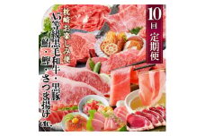 定期便(10回)枕崎お楽しみ便(黒毛和牛・黒豚・まぐろ・かつお・さつまあげ等)II-0025_ 肉 お肉 牛肉 サーロイン ステーキ 焼肉 ハンバーグ 豚肉 もつ もつ鍋 シャトーブリアン 中トロ 【1166780】