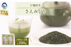 1番茶(新芽)のみを使用 有機煎茶＜さえみどり＞KAORU園 (100g×2本) A6-118【1167074】