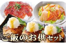 ご飯のお供セット(鹿籠豚手作りハンバーグ・かつお丼・まぐろ丼)　A3-125_ ハンバーグ かつお まぐろ 丼 ご飯のお供 おかず 簡単調理 鹿児島 枕崎 小分け 冷凍 産直 【1462366】