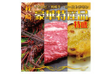 枕崎お魚センター＜豪華特産品・特盛＞枕崎牛サーロインステーキ イセエビ ローストチキン F1-6【1460423】