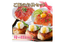 ＜母の日＞ご飯のお供セット(鹿籠豚手作りハンバーグ・かつお丼・まぐろ丼) A3-125M【1485862】