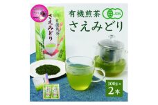 ＜母の日＞1番茶のみを使用 有機煎茶＜さえみどり＞KAORU園 (100g×2本) A6-118M【1495565】