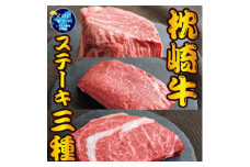 ＜父の日＞枕崎お魚センター ＜枕崎牛＞ 3種ステーキ 食べ比べ(サーロイン・ヒレ・ランプ)D0-4F【1605864】