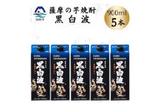 ＜黒白波＞25度＜900ml＞×5パック　B0-18【1640904】