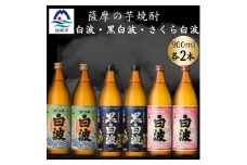 さつま白波&黒白波&さくら白波900ml　各2本セット　B3-98【1644109】