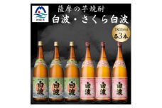 さつま白波&さくら白波1800ml　各3本セット　C7-16【1644229】