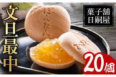 文旦最中(20個)お菓子 和菓子 ボンタン お茶請け おやつ【菓子舗日嗣屋】akn043-02