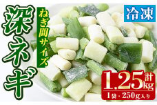 冷凍深ネギ(ねぎ間サイズ：計1.25kg・250g/袋) 野菜 冷凍 冷凍野菜 小分け ねぎ ネギ 深ネギ 小口切り 斜め切り ねぎま 簡単 手軽 小分け 【合同会社グッドフィールド】akn056-05
