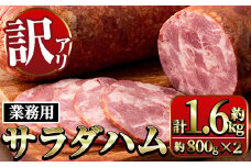 i328 《業務用・訳あり》サラダハム(約800g×2本・計約1.6kg) ハム 国産 豚肉 塩漬 熟成 プレスハム 肉加工品 訳アリ 業務用 サラダ トッピング 【ナンチク】
