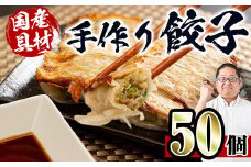 i690 国産豚肉使用！手作り餃子50個セット(10個×5パック）  餃子 ぎょうざ 豚肉 国産 手づくり 小分け 冷凍 おかず おつまみ 晩御飯 晩酌 【スーパーよしだ】