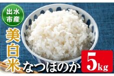 i1120-C ＜2025年9月下旬から順次発送予定＞鹿児島県出水市産なつほのか美白米＜5kg＞ 米 お米 5kg 美白米 なつほのか 自家精米 精米 自家脱穀 脱穀 おにぎり ごはん お米マイスター 厳選 【田上商店】