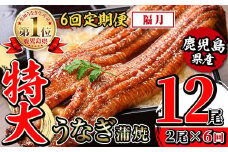 i1173-B ＜定期便・計6回(隔月)＞＼特大サイズ／鹿児島県産 うなぎ蒲焼 2尾セット ＜（約220g×2・計約440g）×全6回＞ 定期便 たれ 山椒付きうなぎ 鰻 ウナギ 特大 特大サイズ 約220g 蒲焼き 国産 鹿児島県産 焼きたて 生産量日本一 真空パック おかず 晩御飯 特別な日 土用の丑の日 【薩摩川内鰻】