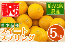 i1067-A ＜先行予約受付中！2025年12月下旬～2月下旬の間に発送予定＞ ＜数量・期間限定＞ 《傷ありのため訳あり》 スイートスプリング (約5kg) 鹿児島 みかん スイートスプリング 柑橘 果物 くだもの フルーツ 旬 ミカン 【江崎果樹園】