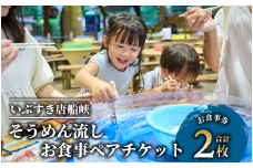 【いぶすき唐船峡】そうめん流しお食事ペアチケット(指宿市営唐船峡そうめん流し/013-1030) 食事券 ランチ 旅 旅行 ドライブ 夏 いぶすき 鹿児島