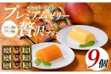 マンゴー農家の贅沢プリン(6個入)とプレミアムゼリー(3個入)セット(マンゴーの森/A-310) マンゴー プリン マンゴープリン ゼリー マンゴーゼリー 常温 贈答 お土産 農家 自家栽培 自家製 鹿児島 指宿 国産 鹿児島県産 鹿児島産 いぶすき