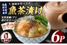 【天然真鯛入り】漁師が作った魚茶漬け6パックかつお魚醤付き(指宿山川水産/010-1589) 鹿児島 真鯛 カンパチ ブリ 海鮮 海産物 魚介 魚 魚茶漬け お茶漬け 小分け パック 詰合せ セット 冷凍 国産
