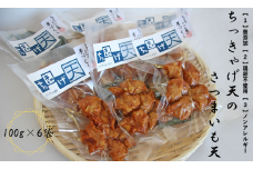 ちっきゃげ天のさつまいも天【100g×６パック】(ちっきゃげ天/A-318)  さつまあげ 練り物 すり身 つまみ 詰合せ 惣菜 天ぷら 鹿児島