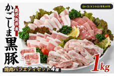 【指宿産かごしま黒豚】焼肉バラエティセット1kg(岡村商店/A-366)