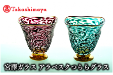 ＜高島屋選定品＞宮澤ガラス アラベスクつららグラス(ペアー)(TK190-1846/59D1452)