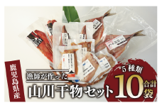漁師が作った美味しい山川干物セット(指宿山川水産/010-1916) 鹿児島 干物 ひもの 魚介 魚 ブリ ぶり あじ アジ 鯵 鰹 カツオ かつお おかず おつまみ セット 詰め合わせ 冷凍